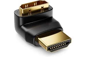 DeleyCON Adapter Kątowy HDMI - 90° Wtyk na Gniazdo - Pozłacane Styki - 3D 1080p Full HD - Czarny