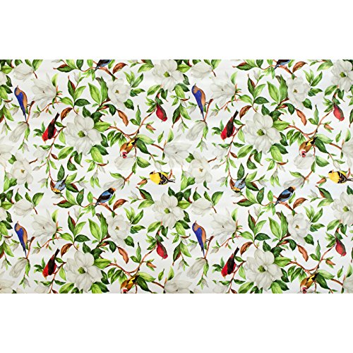Wachstuch Wachstischdecke Tischdecke abwaschbar Vögel im Blumen Rund 140cm - 2