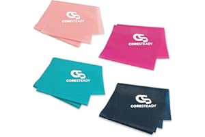 Coresteady Élastique Musculation & Physiothérapie | Bande Élastique Fitness de Qualité pour Sport, Pilates, Yoga, Musculation | Rééducation Physique | Homme & Femme | Guide Offert