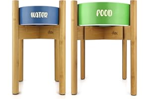 eXuby - 2-Pack Adjustable Dog Bowl Stand for Large Breed Dogs - Keeps Your Dog Comfortable While Eating or Drinking - Perfect Height of 14" - Expands to 11.25" - Bowls Sold Separately