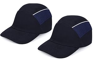 HOLULO Cappello di Sicurezza Uomo, Baseball Bump Cappello Leggero, Ergonomico Traspirante, con Guscio Interno Protettivo in Plastica, Berretto di Lavoro Antiurto con Velcro Regolabile (2 Pezzi)