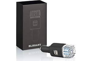 BLISSANY Ambientador de aire para coche, ionizador de aire. Ideal para alérgicos y fumadores. Limpia el aire y elimina los malos olores. Empaquetado en una bonita caja de regalo (Black)