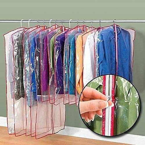 Clear Clothes Garment Bags to Hang Suits, Dress, Shirts & Cover From Dust by Jobar