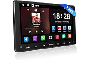 ATOTOZONE Android Autoradio 2 Din 9 Pollici, Wireless Android Auto & CarPlay, GPS Navi, AI-Chat, Wi-Fi/Bluetooth/USB, DSP&EQ 24 Bande, Compatibile con DAB/DAB+, FM/AM, 2G+32G