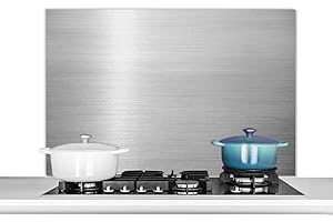 MUCHOWOW Credence Fond métallique Fond de hotte 100x65 cm Credence aluminium Plaque inox de cuisine