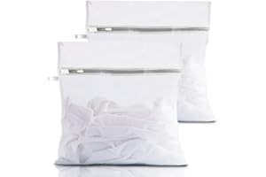 SHAKEEL Mesh Laundry Bags, 2pcs Mesh Laundry Bag for Washing Machine, Laundry Bags with Zips, Delicates Wash Bag for Laundry, Socks, Blouse -30 x 40cm