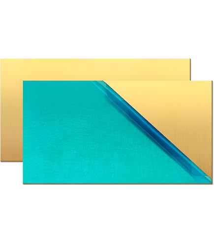 METALLIXITY Feuille Laiton 100mm X 100mm X 1.5mm - Lot De 2 Plaques Métal Pour Bricolage Et Décoration