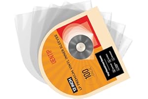 UENTIP Lot de 100 pochettes intérieures de protection pour disques vinyles de 30,5 cm – Protégez vos albums LP contre les rayures, la saleté et la poussière – Revêtement extérieur sans acide (pochettes