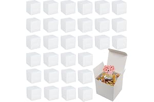 30 stycken fyrkantig presentlåda, presentlådor gjorda av kraftpapper, kartonglådor med lock, lätt att montera, kvadratisk pre