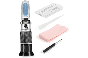 BOWONG Portable Brix Refractometer with ATC, 0-90% Brix Sugar Meter – High Precision Tester for Honey, Beer, Wine, Fruit Juice, Milk, Syrup & Molasses