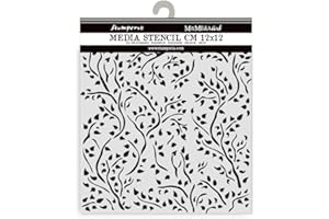 Stamperia - Thick Stencils for Scrapbooks, Albums, Cards, Bullet Journalling, and More, Flexible Material, Easy to Clean, Perfect for Hobbies, Crafts and Gifting (House of Roses, Branch Pattern)