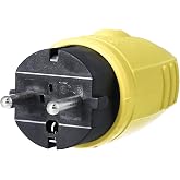 as - Schwabe - Rubber plug 230 V / 16 A without cable - Schuko with double grounding contact - suitable for outdoor use - IP4
