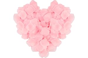 GARLAG 1200 Pieces Rose Petals, Artificial Rose Flowers Petals for Romantic Scenes Wedding, Anniversary, Birthday Party, Valentine's Day, Confession Decoration(Light Pink)