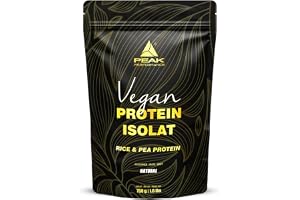 PEAK vegansk Protein Isolate - 750g Smak Naturell I 25 portioner I Pulver I växtbaserat multikomponentprotein I Ärta - I Risp