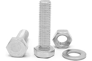 NOLDAR | Tornillos con cabeza hexagonal M5 x 30mm. Acero inoxidable AISI 304 (A2). Incluye 20 tornillos con 20 tuercas y 20 arandelas (60 piezas). Tornillos con rosca completa