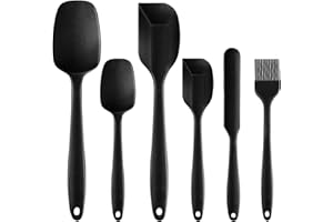 SITAYAKUMA Spatule en Silicone Pâtisserie, Cuillère à Mélanger Grattoir Silicone sans BPA Anti-Adhésif, Qualité Alimentaire Accessoires de Crêpes Ustensiles de Cuisine - 6 Pack