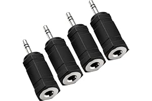 ZESTRO Adapter 3,5 mm Mono hane till 3,5 mm stereo hona, 4 st ljudkontakt för headset, högtalare och mobila enheter