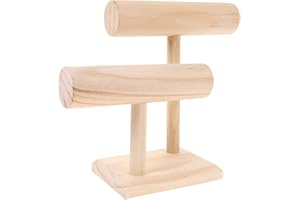 IMIKEYA 2 animales de madera, expositor en T, pulsera, collar, soporte para joyas, organizador, brazalete, soporte para tienda, hogar, escaparate