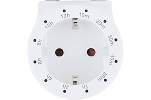 SCHWAIGER 661569 Countdown Timer presa di corrente interruttore orario presa di corrente intermedio timer diurno 12 impostazioni di tempo interruttore orologio analogico 2 pulsanti bianco