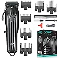 VGR V-282 Salon Series Professional Digital Display Cordless Hair Clipper Electric Hair Cutter Kit Wireless Hair Grooming Trimmers Set, Rechargeable Li-ion Battery 2000mAh 200 minutes Runtime, Blue