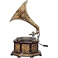 Taha Art Gramophone Player Original/Working Gramophone Record Player 8gp - Wood, Brass - 78 RPM Record Support - Manual (Spring-driven) - Disc - Corded Electric - Antique Style - Ideal for Home Decor