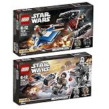 Lego Star Wars 2er Set 75196 75195 Star Wars A-Wing vs. TIE Silencer + Ski Speeder vs. First Order Walker Microfighters - Leg