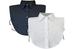 Werownsgso 2 Stücke Abnehmbarer Damenkragen, Abnehmbarer Fake Kragen, Business Gefälschte Kragen, Hemd Frauen Gefälschte Kragen, Modische Frauenkragen Passend für Büro und Tägliche Frauen