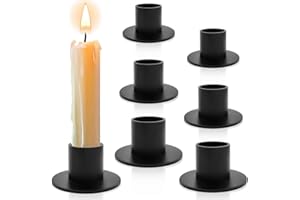 L&W LUCK 6 Piezas Candelabros para Velas, Portavelas de Metal para Velas de Columna y Velas de Mesa, para Cumpleaños Bodas Navideña (Negro)