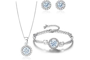 YeeHeen Jewelry Set Pendant Necklace and Earrings Set Cubic Zirconia Bridal Jewellery
