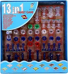 Shopjamke Chess Board Game,13 in 1 Magnetic Ludo Chess Snacks and Ladders Set - Multi Color