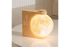 RETEYUNG Despertador con Luz para Adultos y Niños - Reloj Despertador con Simulación de Amanecer, Función Snooze, Luz Nocturna 8 Colores, 10 Sonidos Naturales, 4 Brillos Ajustables (Rotación manual)