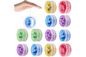 YoYo Niños, TGKYK 12 Piezas Yo-Yo con luz LED, Yoyo Profesional, YoYos Infantiles Regalos, Yo-Yo para Niños Premios de la Rifa Niños Fiesta de Cumpleaños de Regalo (Color al Azar)