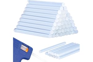 MAQIHAN 50PCS Mini Hot Glue Sticks - Mini Glue Gun Sticks,4" Long x 0.27" Diameter,Clear Small for Fabric,Wood,Paper,Metal,Plastic,Compatible with Most All-Purpose for Crafting