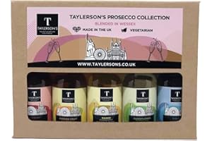 TAYLERSON'S - THE BRITISH ARTISAN COFFEE, COCKTAIL AND PROSECCO SYRUP MAKER Taylerson's Prosecco Syrup Gift Set - Vegetarian, Artisan and Hand-Bottled. Ideal added to gin, prosecco or sparkling wine. British-Made - 5 x 50ml