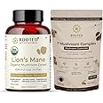 Rooted Active’s Mushroom Complex Gummies (60 Gummies, Guava Flavor, Sugar-Free) + Lion’s Mane Capsules (60 Capsules)