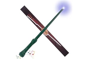 Aomig Bacchetta Magic, Mago Bacchetta con Luce e Suono,Bacchetta Magica in Plastica Magic Giocattolo per Bambini, Cosplay Props Costume da Festa Accessorio, Singolo (Verde)