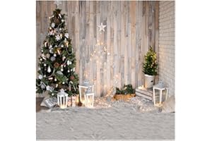 YongFoto 2,5x2,5m Foto Hintergrund Weihnachten Baum Glänzende Lichter Laterne Teppich RIC Holz Plank Interior Fotografie Hintergrund Fotoshooting Portrait Party Kinder Hochzeit Fotostudio Requisiten