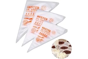 YOUYIKE 150 Pcs Poches à Douille Jetable, 3 Tailles Jetable Pâtisserie Sac, Poches à Douille en Plastique, Sacs de Tuyauterie pour Pâtisserie Décoration de Gâteau Sucre Fondant