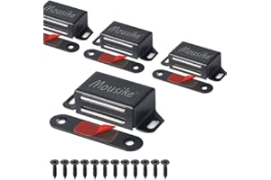 Mousike skåpmagneter 15 kg rostfritt stål magnetisk dörrfångare magnetisk för köksskåp garderob skåp dörr låda spärr (svart 8-pack)