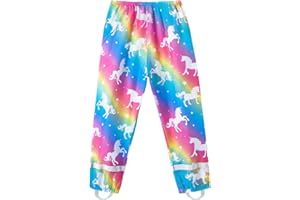 WAWSAM Impermeabili per Bambini Pantaloni Antipioggia Impermeabili per Bambini e Bambine con Striscia Riflettente