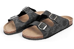 PERLETTI Męskie Zimowe Letnie Kapcie z Klamrą - Sandały Mężczyzn Domowe Plażowe Zastosowanie Wewnątrz i na Zewnątrz - Klapki Wygodną Ergonomiczną Podeszwą Lekkie Pantofle