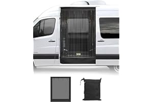 SUPAREE 210x170cm Moustiquaire Porte Latérale Van Moustiquaire pour Porte de Van Moustiquaire pour Van Aménagé Universel avec Fermeture Velcro et Zipper pour Camping-Car Caravane
