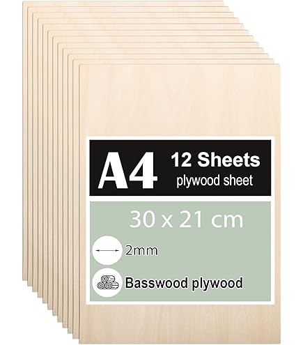 Creative Deco 10 x A5 Multiplex Platen 3mm | 148 x 210 x 3 mm ( /- 0.5 mm) | Baltische Berkenhoutlaag | Perfect voor Pyrografie, Lasersnijden, CNC- router, Modellering, Fretwerk, Rolzaag