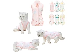 Komate Katzenbody Nach Op Kastration Erholungsanzug Katze Kleidung Katzen Hunde nach der Operation Anzug Body Katze welpen Bauchwunden Hautkrankheiten Anti-leckende Grüne (Rosa Schildkröte, XL)