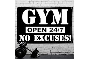 RALSPEC Cartel de entrenamiento con bandera de gimnasio abierto 247, 60 cm x 90 cm, para garaje, culturismo, motivación, fitness, hogar, gimnasio, decoración de pared, arte de pared 24 7