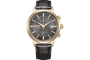CITIZEN Męski analogowy zegarek kwarcowy ze skórzanym paskiem CA7067-11H, czarny, Einheitsgröße, Pasek