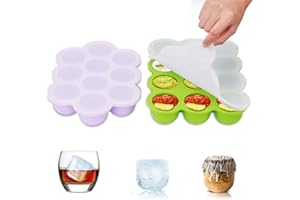 ZOUNICH Silikon Babynahrung Aufbewahrung Behälter, Silikon Babybrei Einfrieren mit Silikondeckel Behälter Gefrierschrank Tray, Wiederverwendbare - Gemüse, Obst Purees, Saucen und Eiswürfel