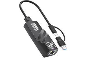 BYEASY Adaptateur USB A/C Ethernet Gigabit Vitesse pour MacBook, iPad Pro et Plus. Adaptateur LAN RJ45 sans Pilote, 10/100/1000 Mbps RJ45 pour Une connectivité Ultime