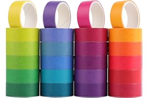 Lychii 24 Rotolo Washi Tape, Tape Decorativo Coprente per lavoretti di Fai da Te, diari, Biglietti, Schizzi, Scrapbook Planner Bullet (15mm)