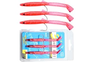 TUATA Raglou Señuelos de pesca flexibles de 100 mm de longitud, juego de 3 piezas